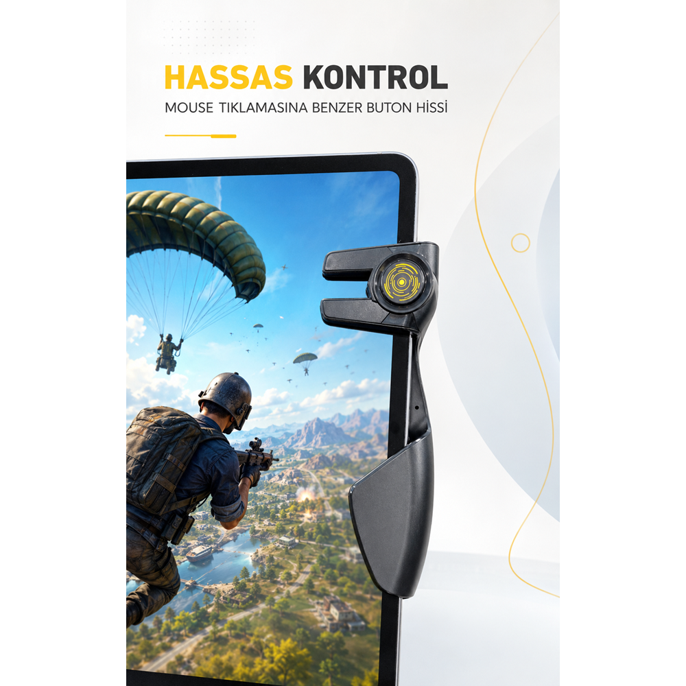 HADRON AKPAD8K Altı Parmak Tablet Oyun Kontrol Aparatı 4 Turbo Butonlu Siyah