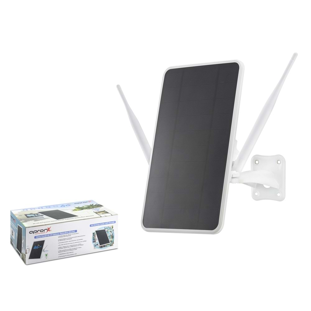 APRONX APXSR406 Solar 4G LTE Modem Router 6W 8 Kullanıcı 12000 mAh Beyaz