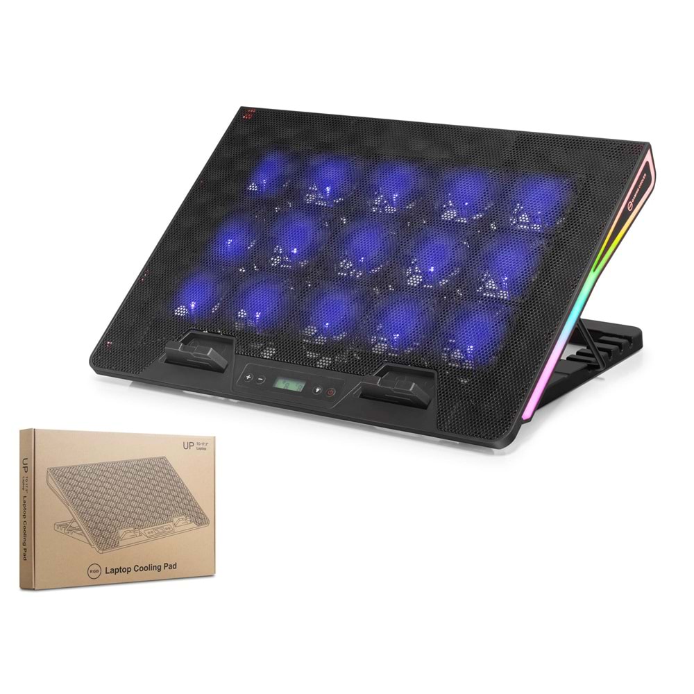 HADRON DCXAA2 Laptop Soğutucu 15 Fan RGB - Siyah