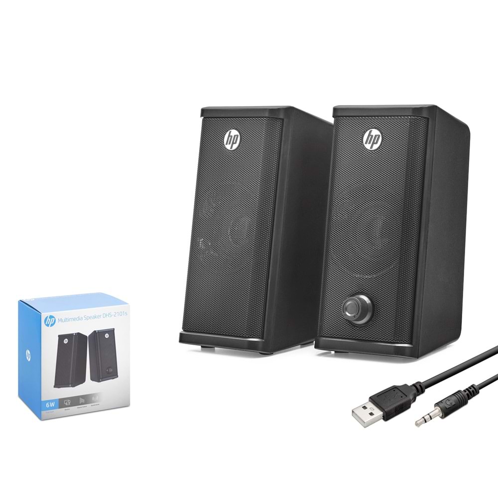HP DHS2101S Masaüstü Hoparlör 1+1 USB + 3.5mm 6W - Siyah