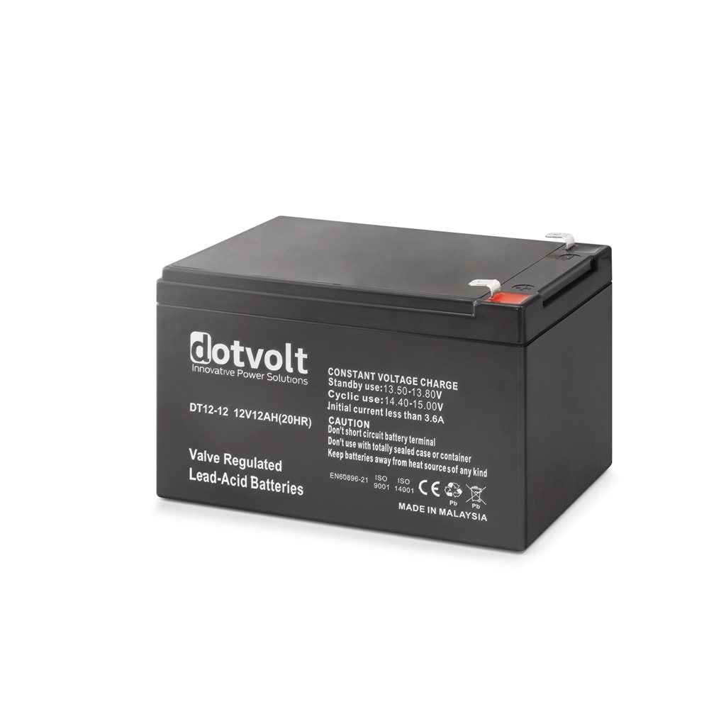 DOTVOLT DT12-12 12V 12Ah Kuru Tip Akü