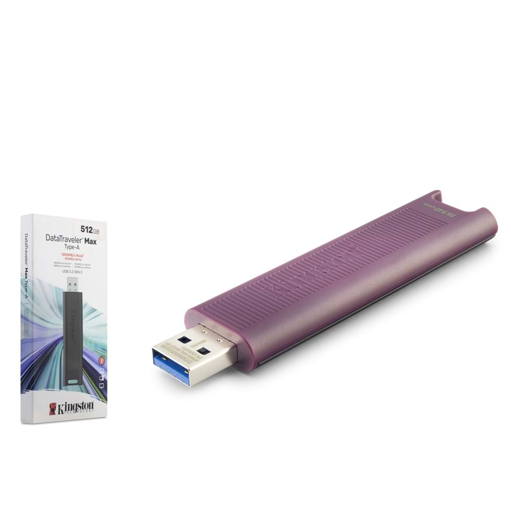 KINGSTON DTMAXA-512GB DataTraveler Max USB Flash Bellek 512 GB USB 3.2 Gen2 - Bordo