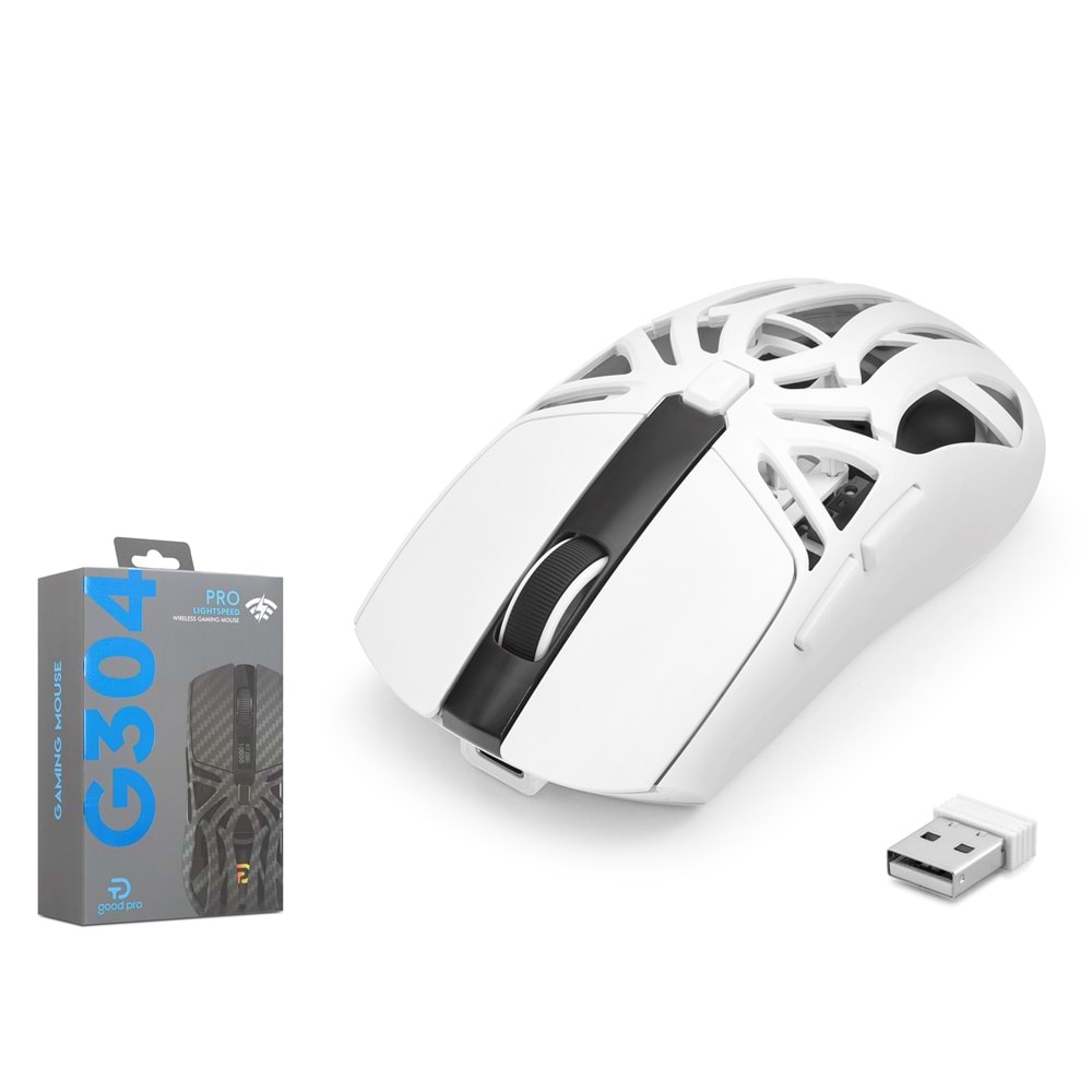 NODAR GOOD PRO G304W TRI Mode Gaming Hafif Mouse 10000 DPI - Beyaz
