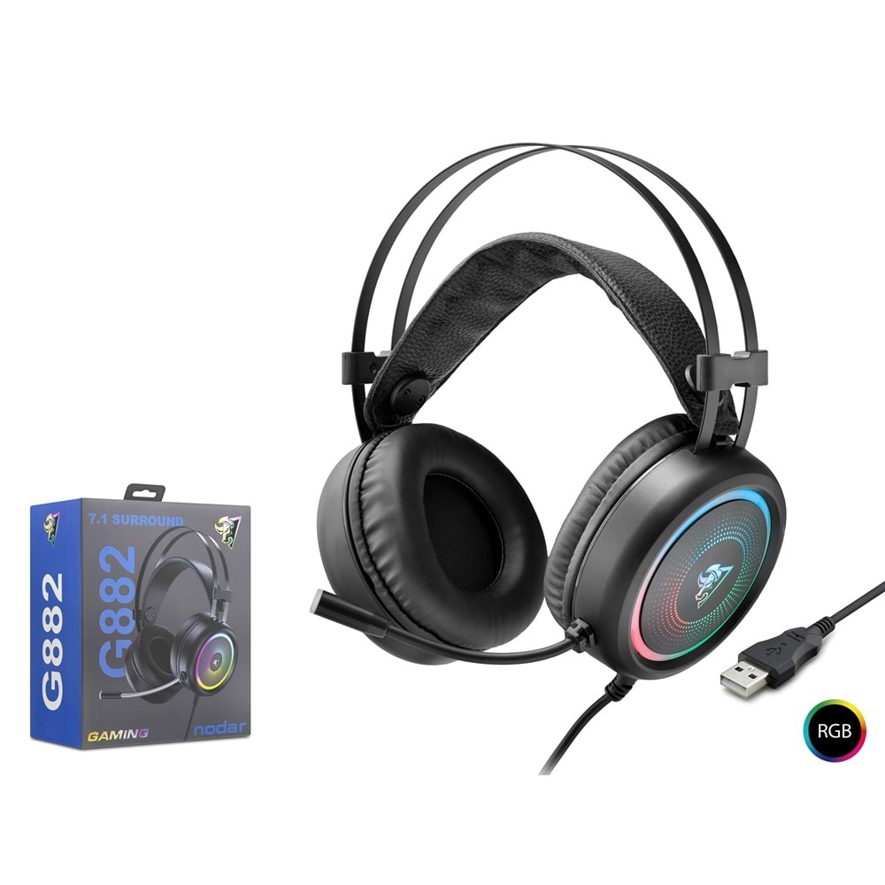 HADRON G882 Gaming Kulaklık USB RGB 7.1 - Siyah