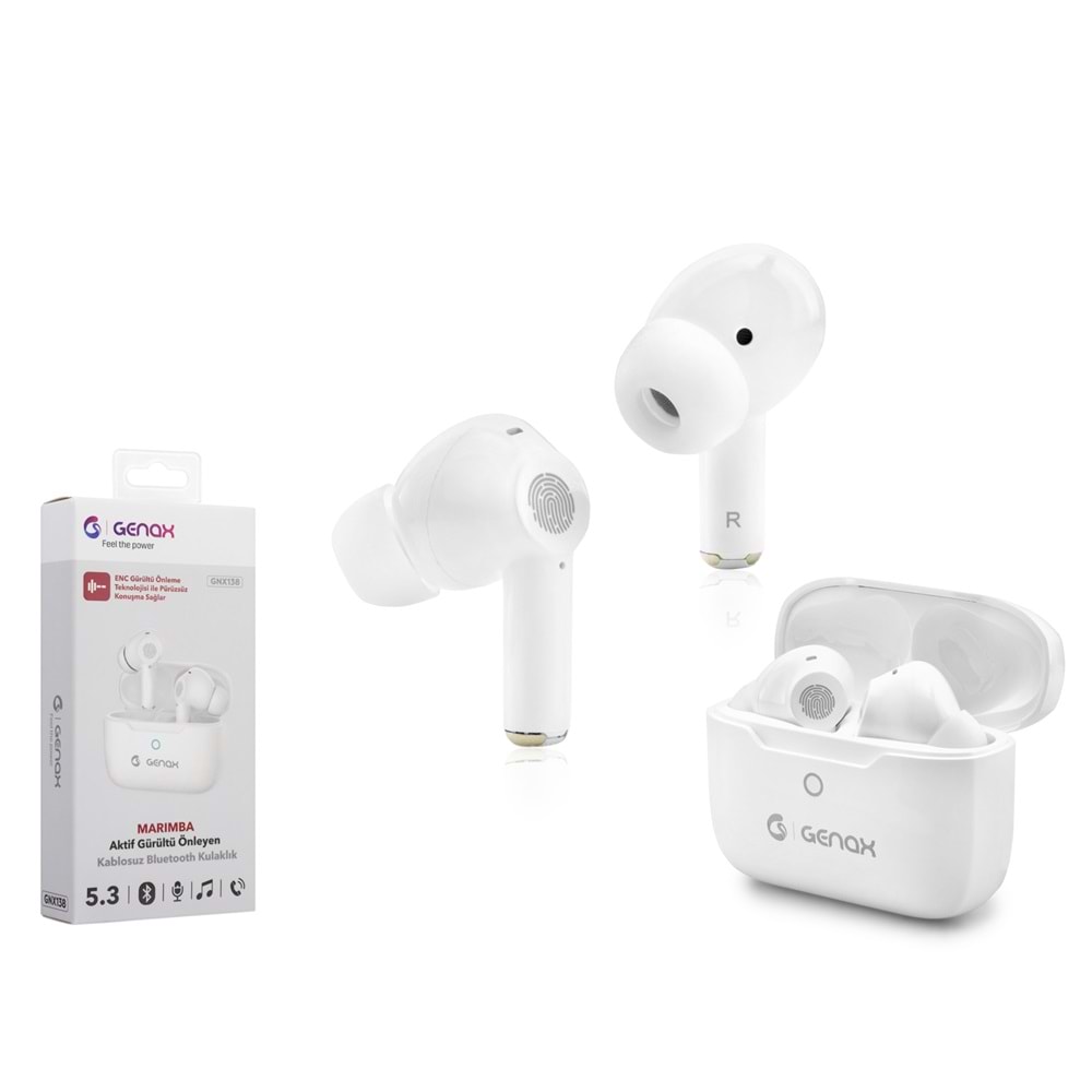 GENAX GNX138 Marimba ENC TWS Bluetooth Kulaklık 5.3 - Beyaz