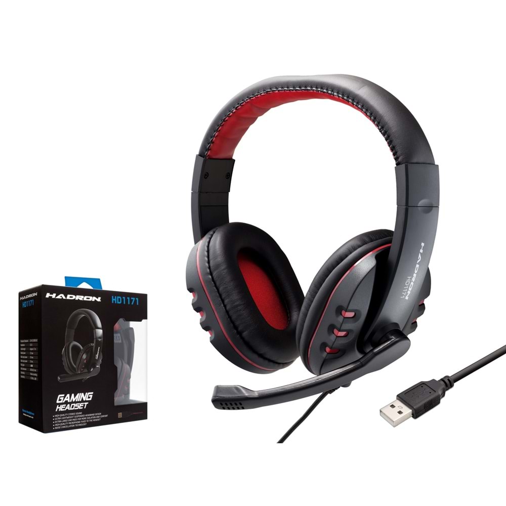 HADRON HD1171 Gaming Kulaklık USB - Siyah Kırmızı