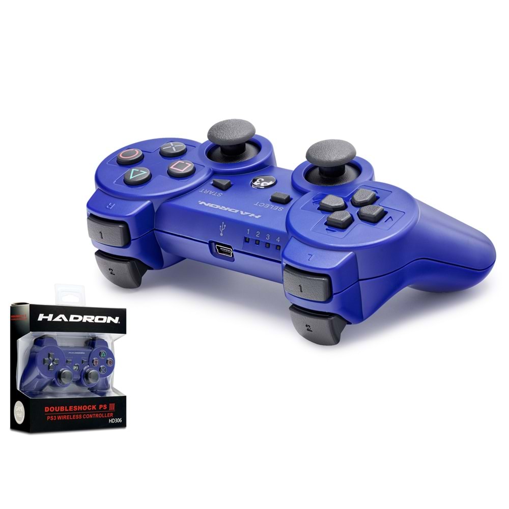 HADRON HD306M PS3 Uyumlu Kablosuz Bluetooth GamePad Oyun Kolu DoubleShock III - Mavi