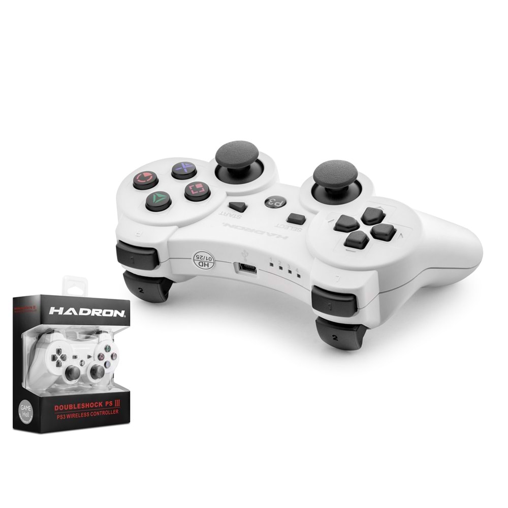HADRON HD325B PS3 Uyumlu Kablosuz Bluetooth GamePad Oyun Kolu DoubleShock III - Beyaz