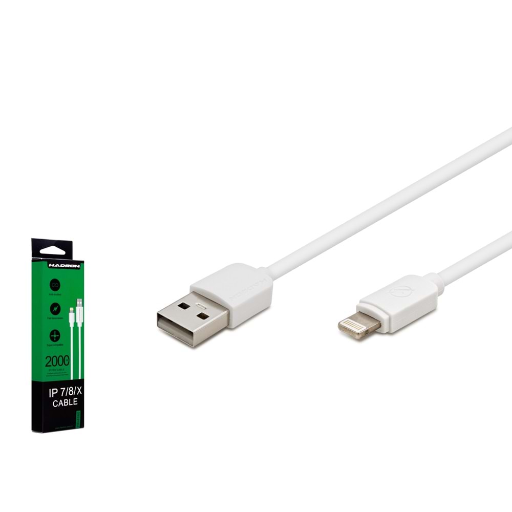 HADRON HD4660 USB Lightning Şarj ve Data Kablosu 2 m - Beyaz