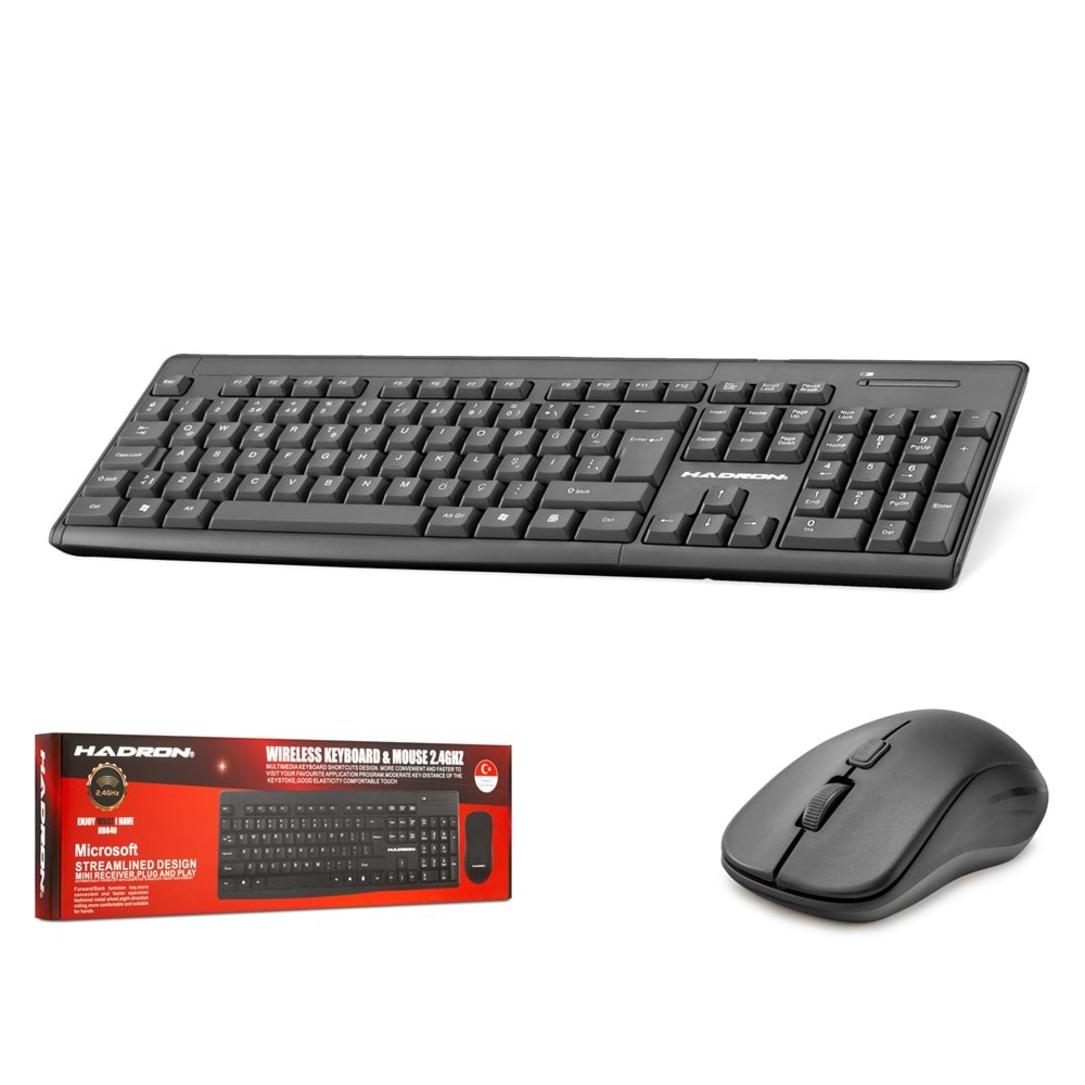 HADRON HD840 Kablosuz Klavye ve Mouse Seti - Siyah
