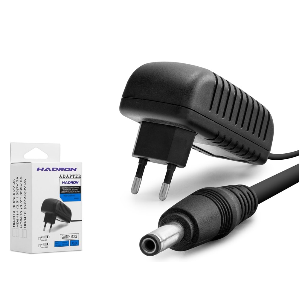 HADRON HD8415 9V 2A 18W Modem / Router Adaptörü - 3.5x1.35mm - Siyah