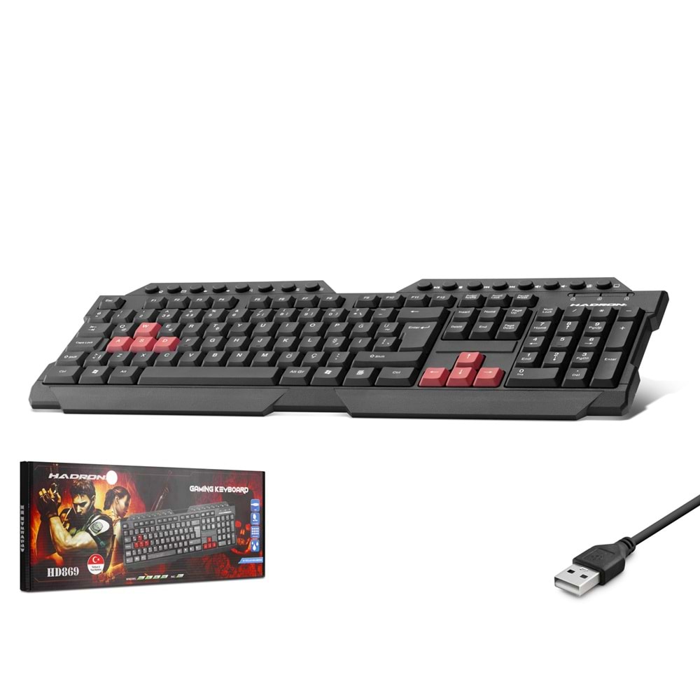 HADRON HD869R Kablolu Multimedia Klavye Q Siyah