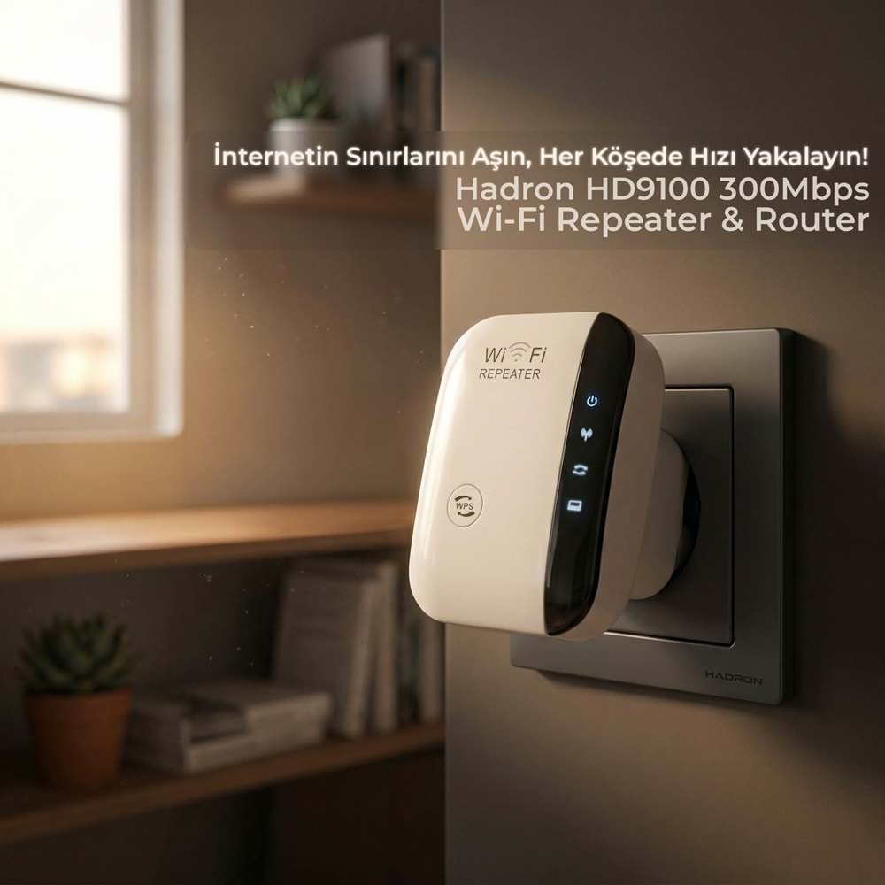 HADRON HD9100 WiFi Repeater / Router / AP 300 Mbps - Beyaz