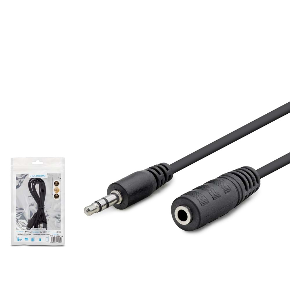 HADRON HDX1004 3.5 mm AUX Uzatma Kablosu 1.2 m - Siyah