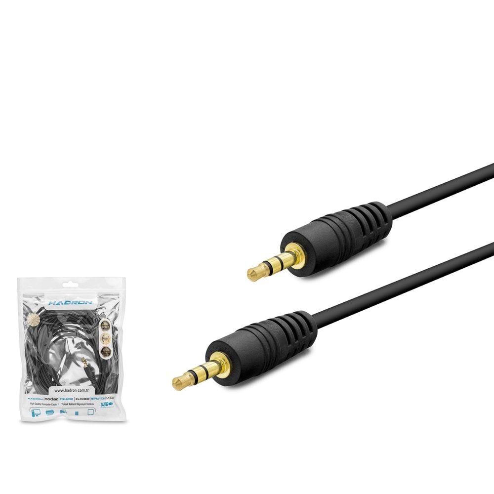 HADRON HDX1018 3.5 mm AUX Kablosu 10 m - Siyah