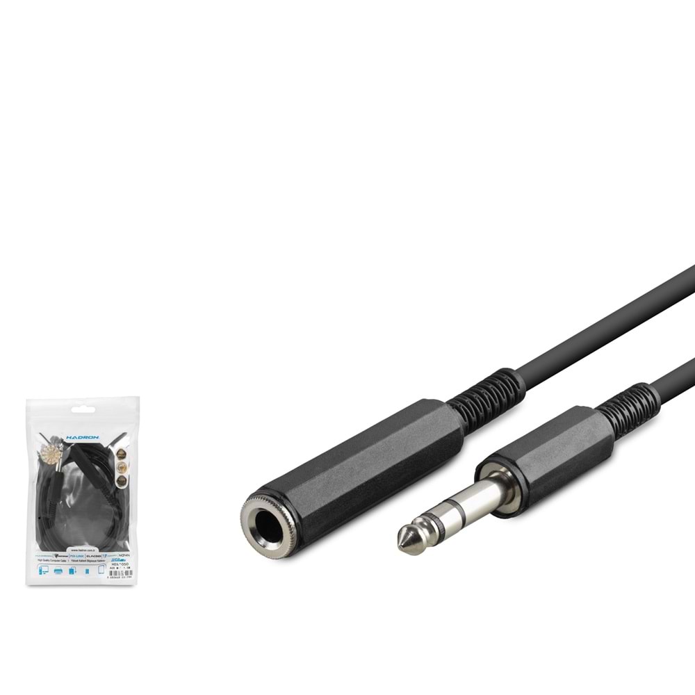 HADRON HDX1050 6.35mm Gitar Uzatma Kablosu 1.5 m - Siyah
