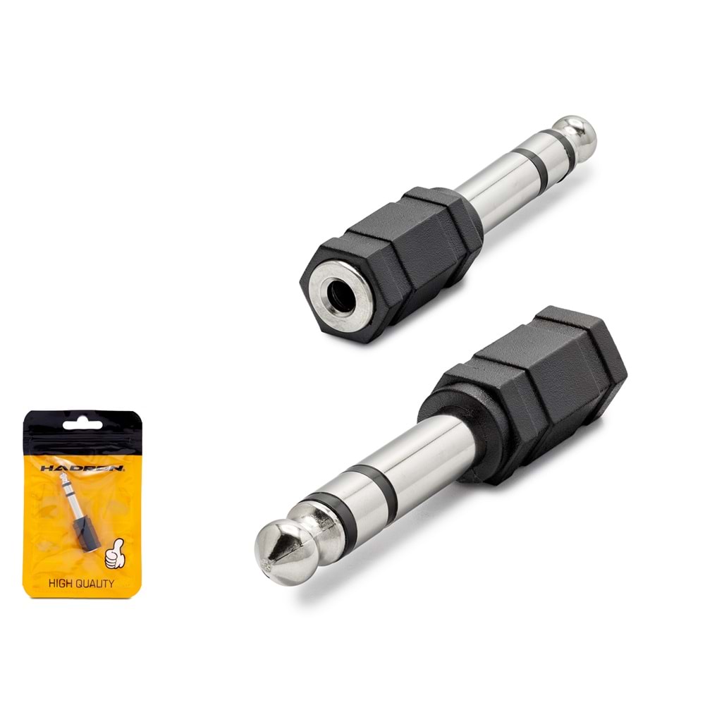 HADRON HDX1265 6.35 mm to 3.5 mm Ses Dönüştürücü - Siyah