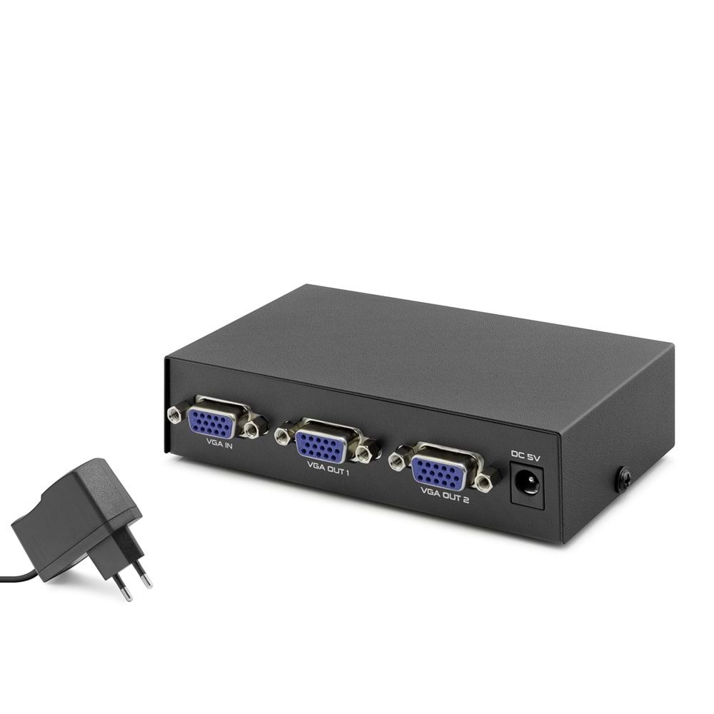 HADRON HDX1277 VGA Splitter 1 In 2 Out 200 MHz - Siyah