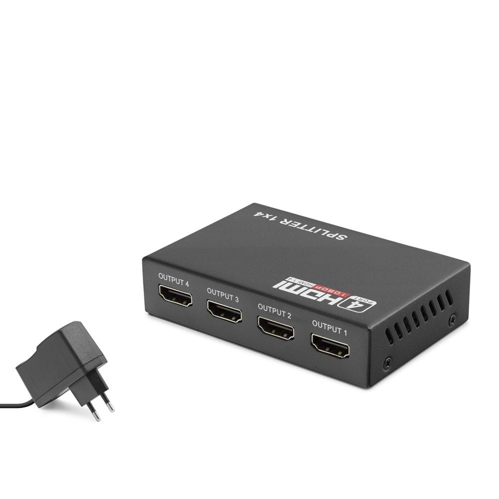 HADRON HDX1286 HDMI Splitter 1080p 3D 1 In 4 Out - Siyah