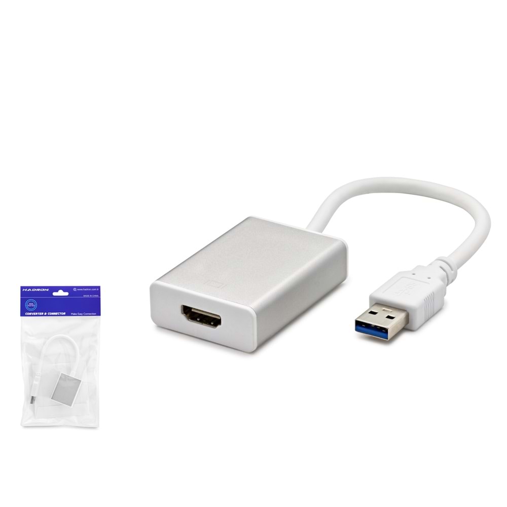 HADRON HDX1287 USB 3.0 to HDMI Dişi Görüntü Dönüştürücü 1080p 50/60 Hz - Beyaz