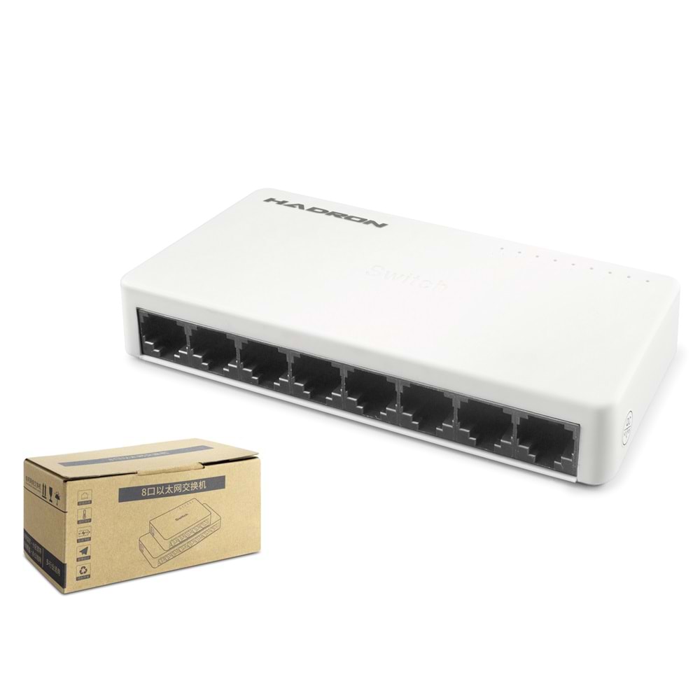 HADRON HDX1366 Ethernet Switch 8 Port 10/100 Mbps - Beyaz