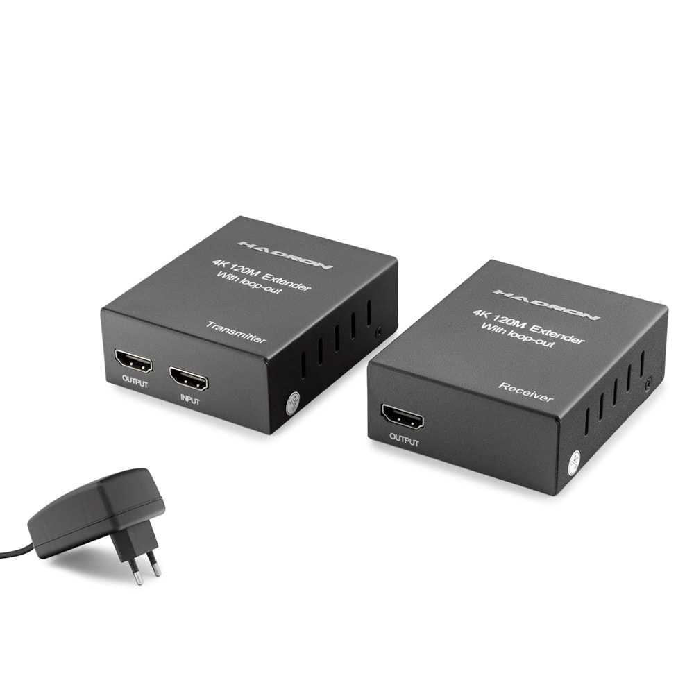 HADRON HDX1368 HDMI Extender Loop-Out 4K 120 m - Siyah