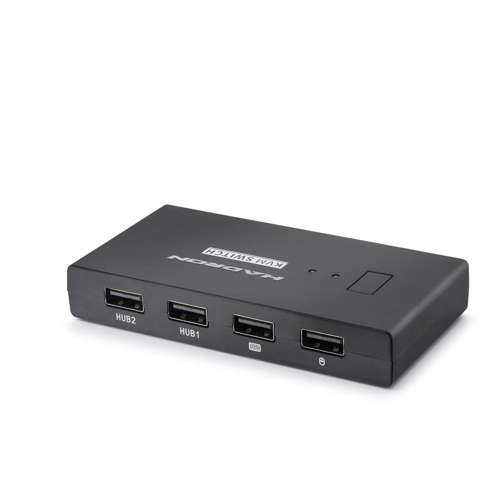 HADRON HDX1373 HDMI KVM Switch 2 USB Hub 2 Console Harici Butonlu KVM Kablo Setli 2 HDMI Port Siyah