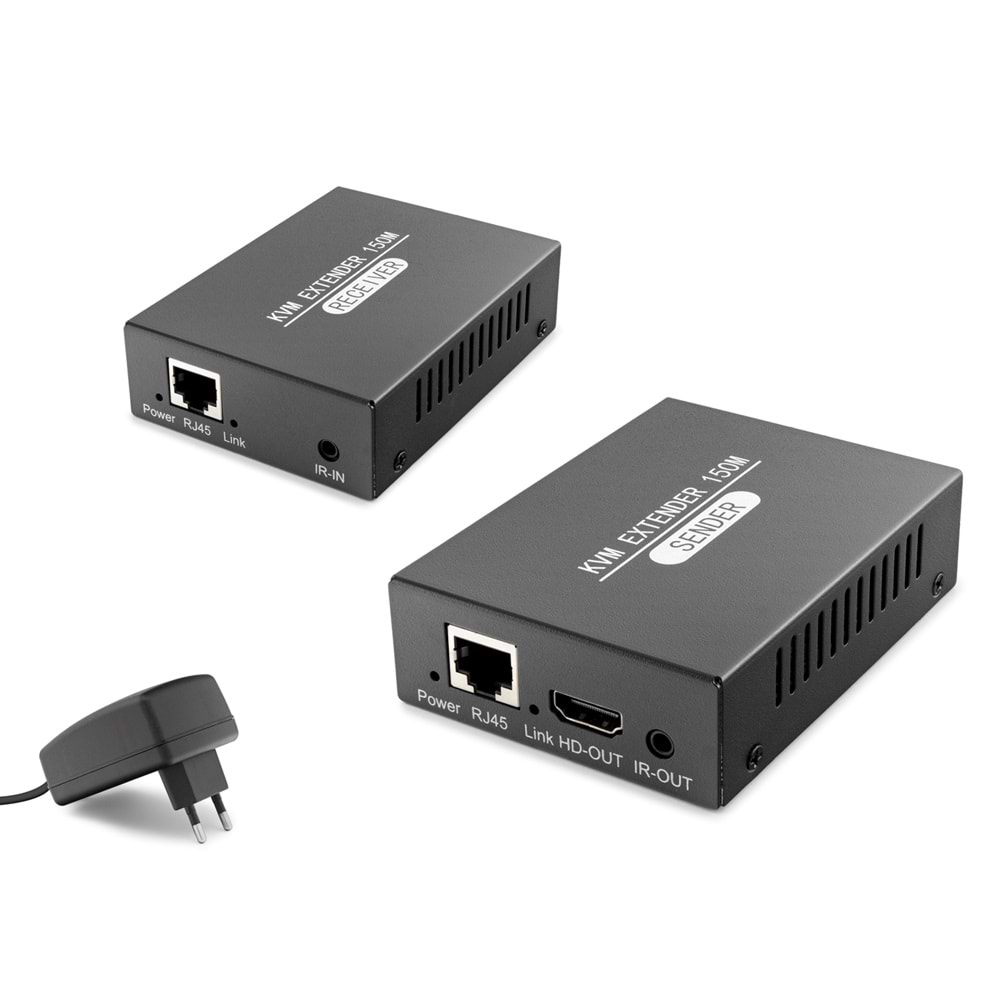 HADRON HDX1377 HDMI KVM Extender 150 m - Siyah
