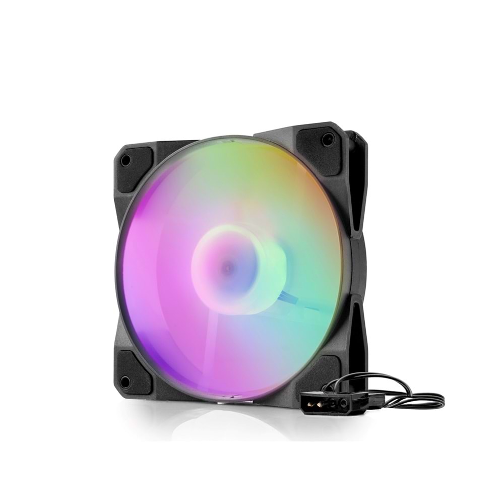 HADRON HDX1517 Kasa Fanı RGB 12 cm - Siyah