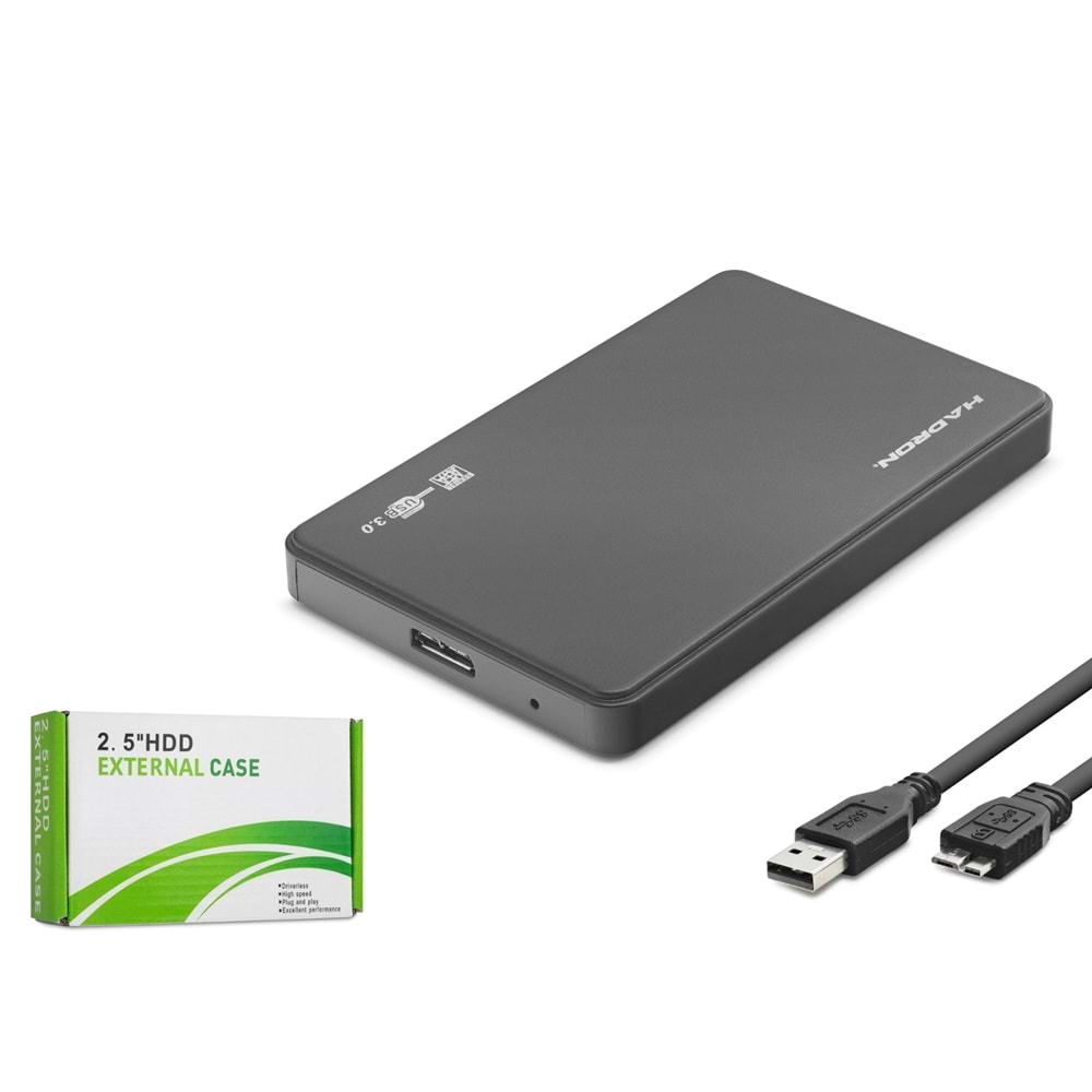 HADRON HDX1752S 2.5 İnç SATA HDD/SSD Harici Disk Kutusu USB 3.0 Micro-B - Siyah