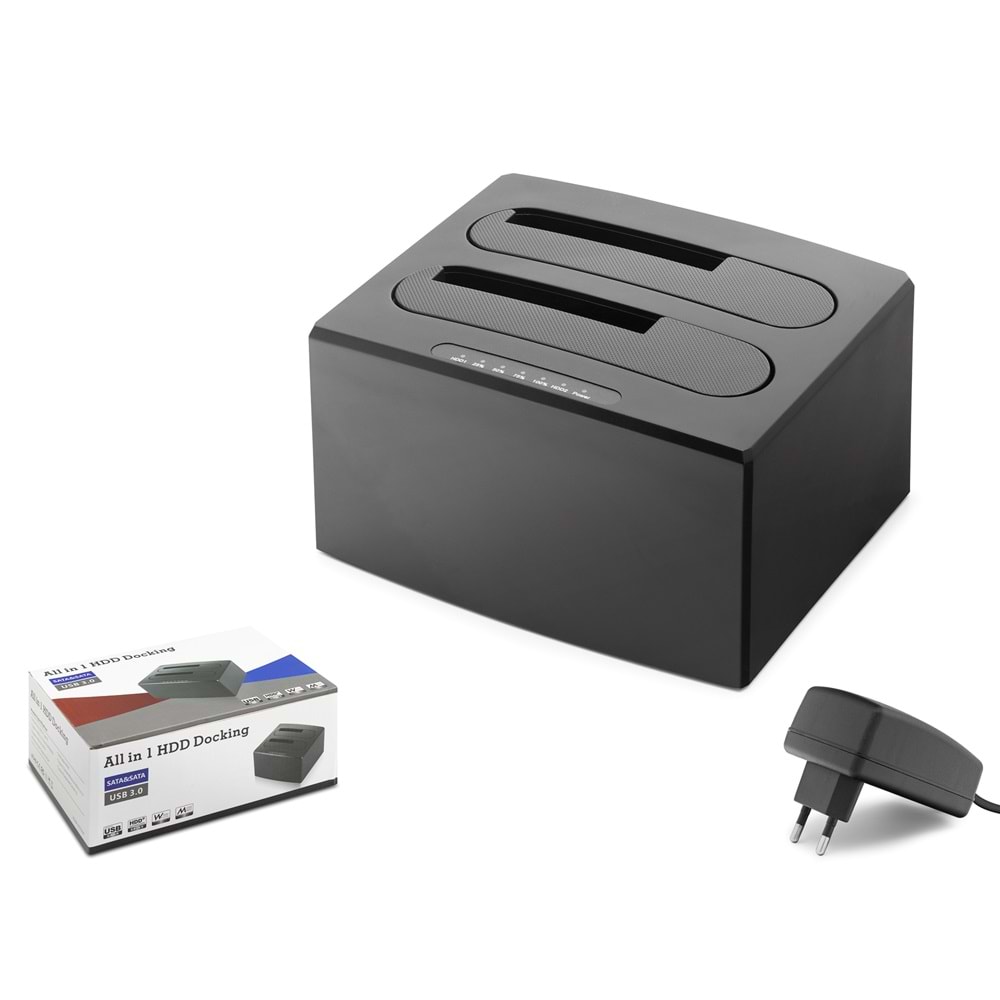 HADRON HDX1791 USB 3.0 HDD/SSD Disk Docking Station SATA 2.5 /3.5 İnç - Siyah