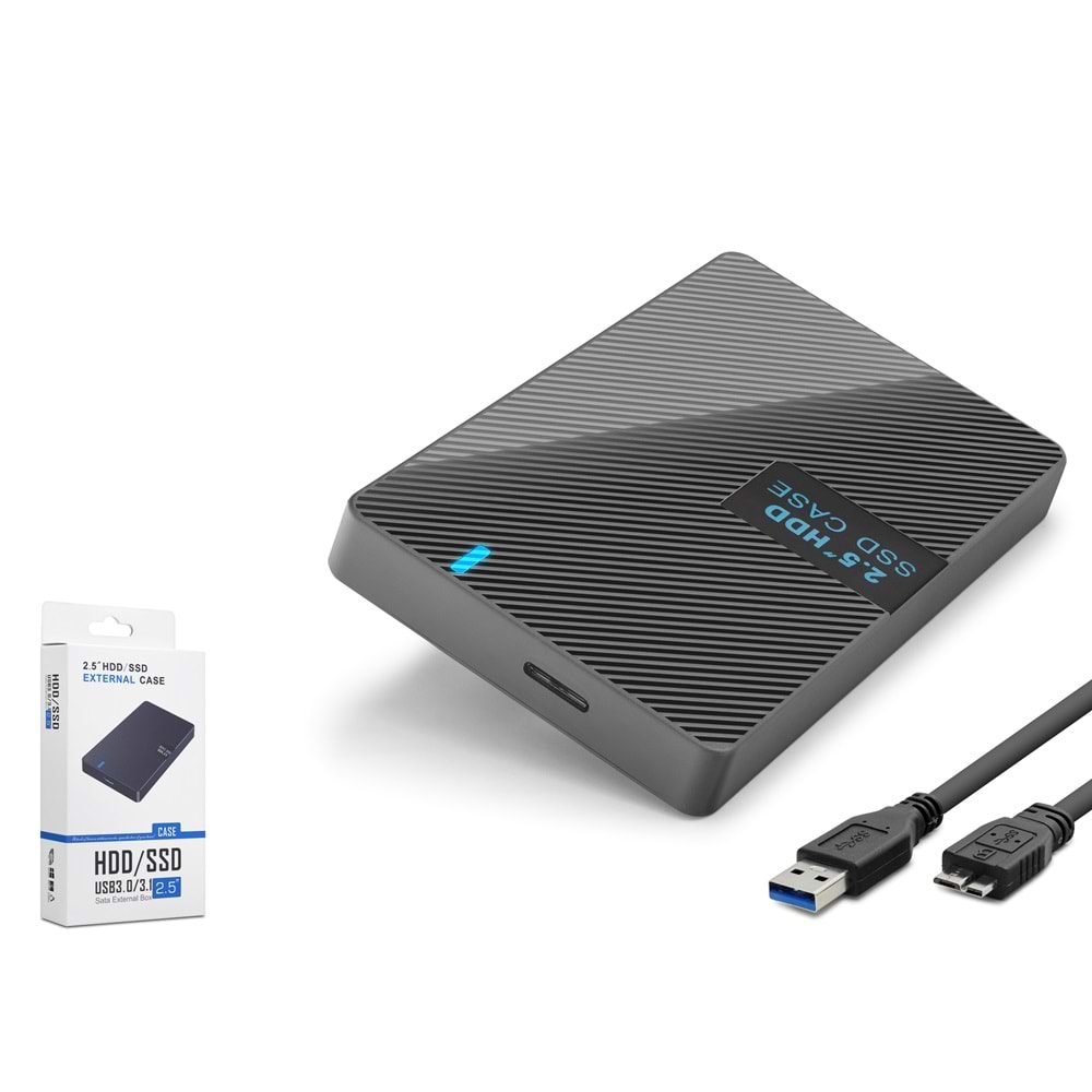 HADRON HDX1792 2.5 İnç SATA HDD/SSD Harici Disk Kutusu USB 3.0 Micro-B - Siyah