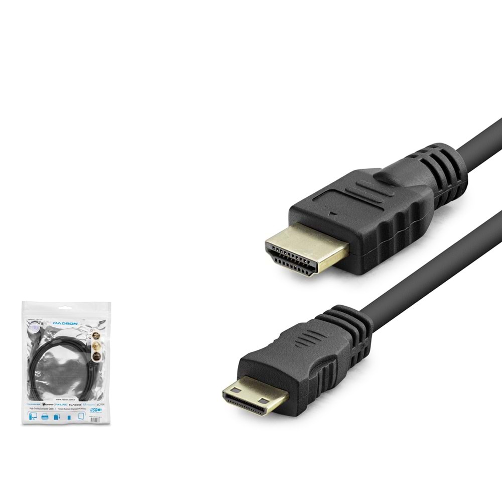 HADRON HDX2009 HDMI to Mini HDMI Kablo 1.5 m - Siyah