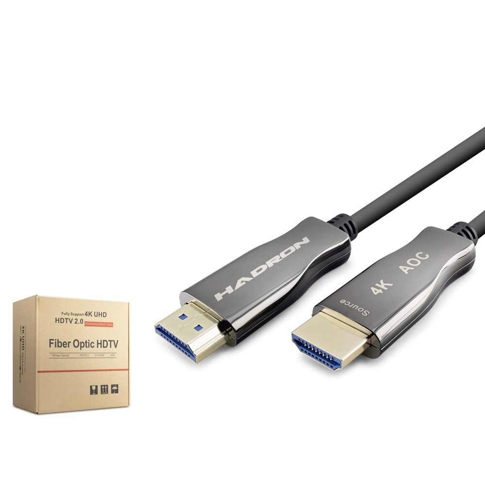 HADRON HDX2060 Fiber Optik HDMI 2.0 Kablo 4K UHD 60 Hz 60 m - Siyah