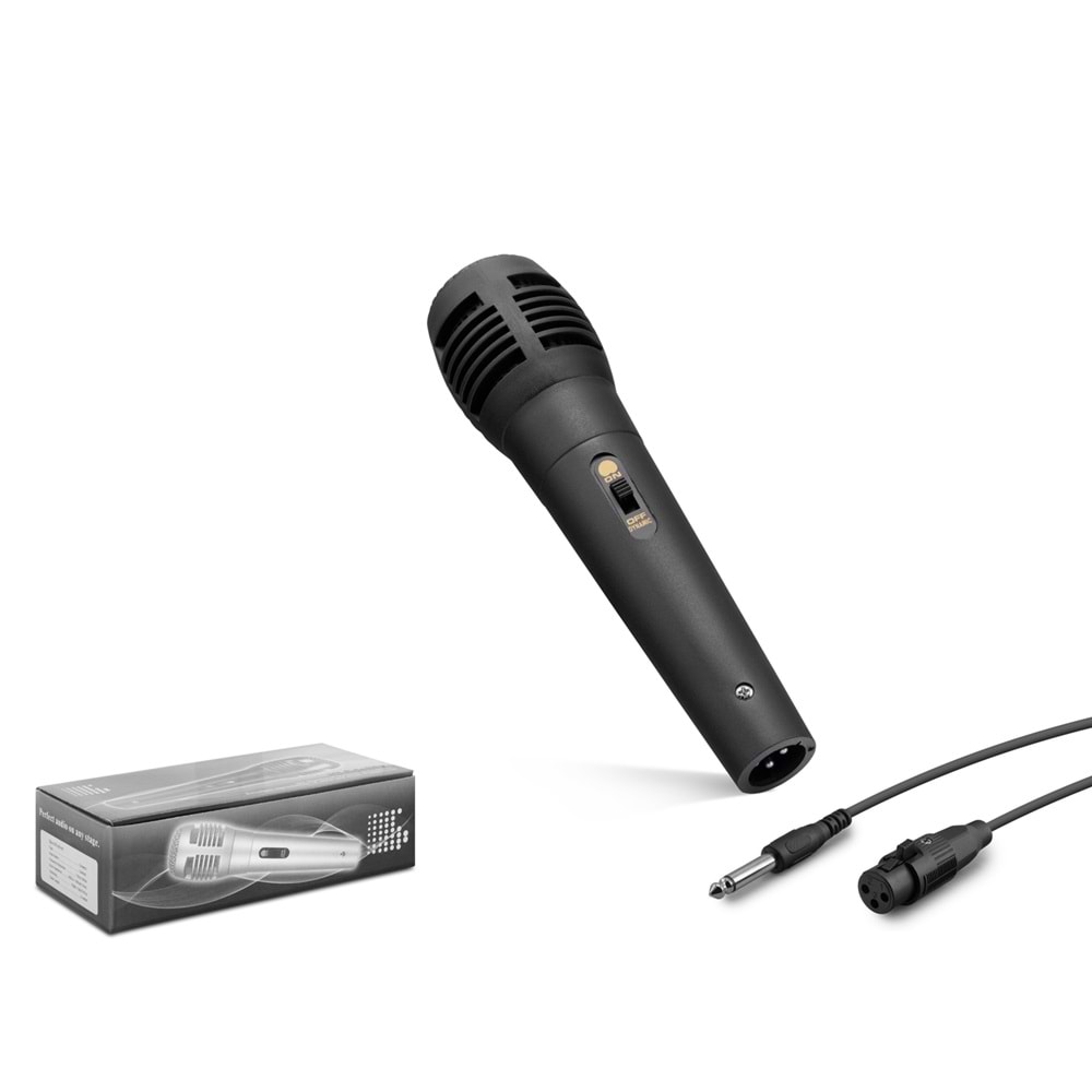 HADRON HDX2753 Kablolu Vokal Mikrofonu Sahne Tipi XLR 6.35 mm - Siyah