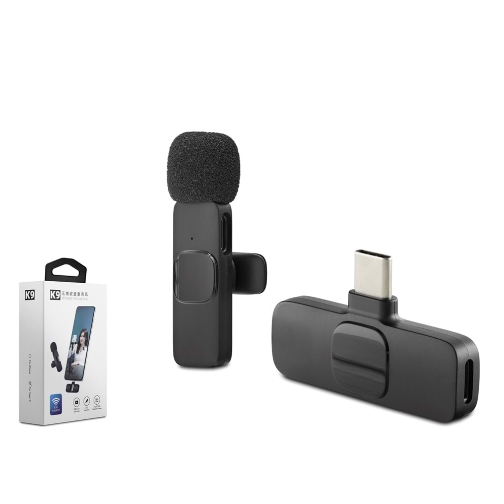 HADRON HDX2783 Kablosuz Yaka Mikrofonu Type-C - Siyah