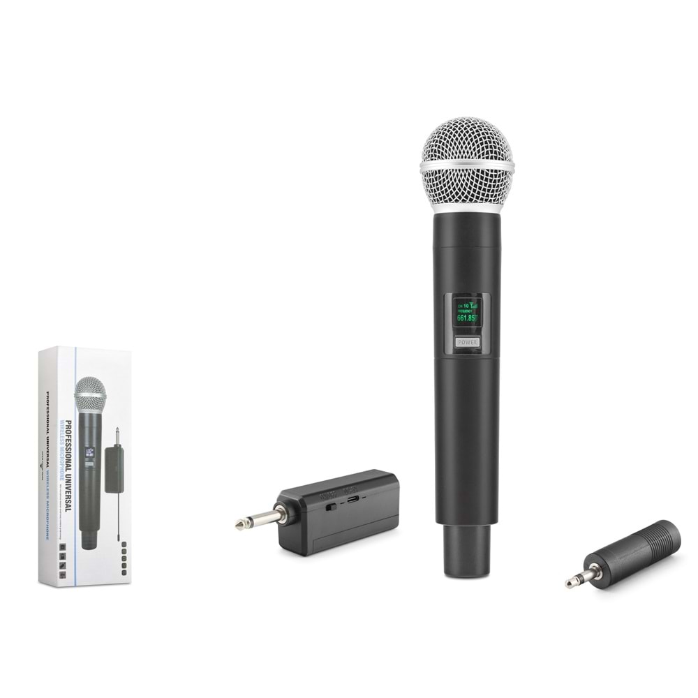 HADRON HDX2801 Kablosuz UHF El Mikrofonu 6.35 mm Siyah