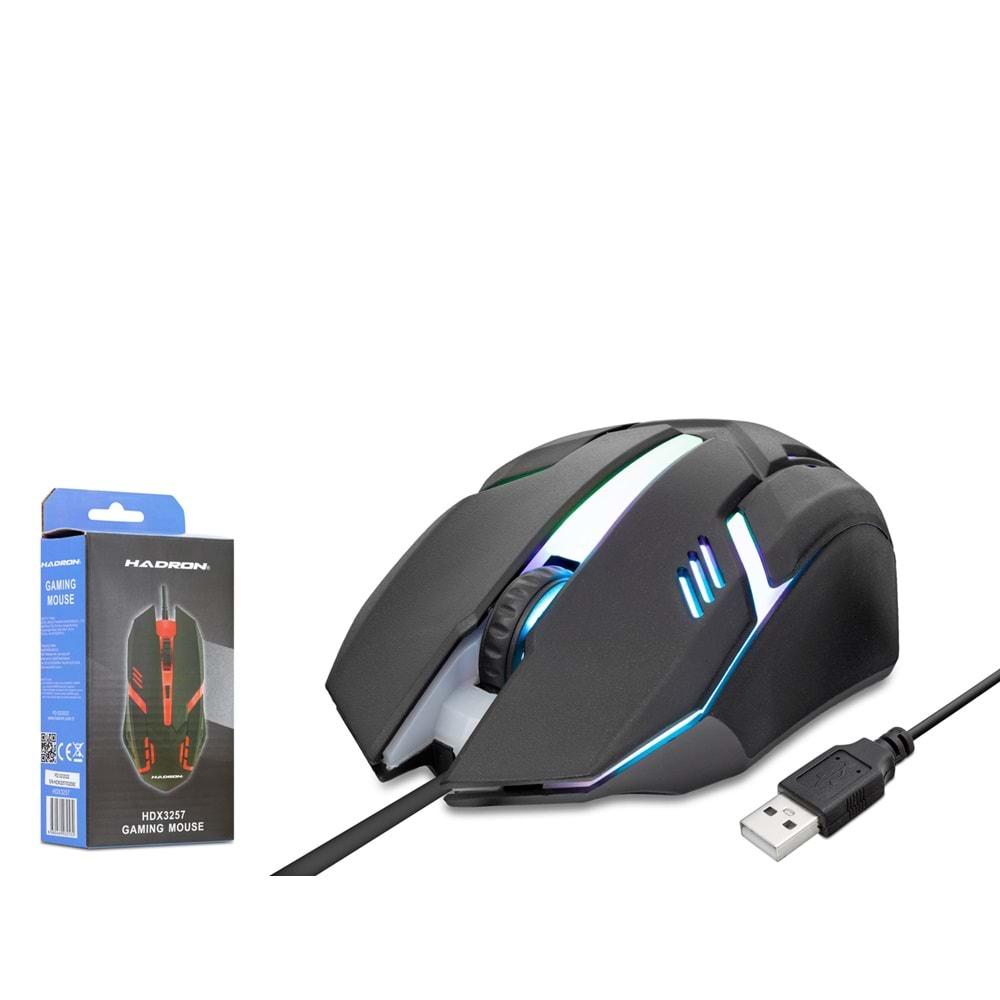HADRON HDX3257 Gaming Mouse 800/1600 DPI LED - Siyah