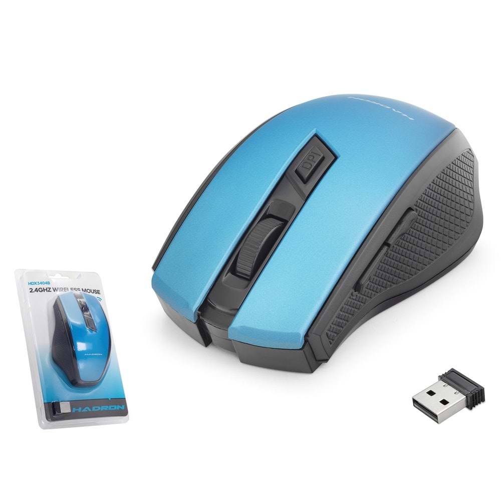 HADRON HDX3404B Kablosuz Mouse 800/1600 DPI - Mavi Siyah