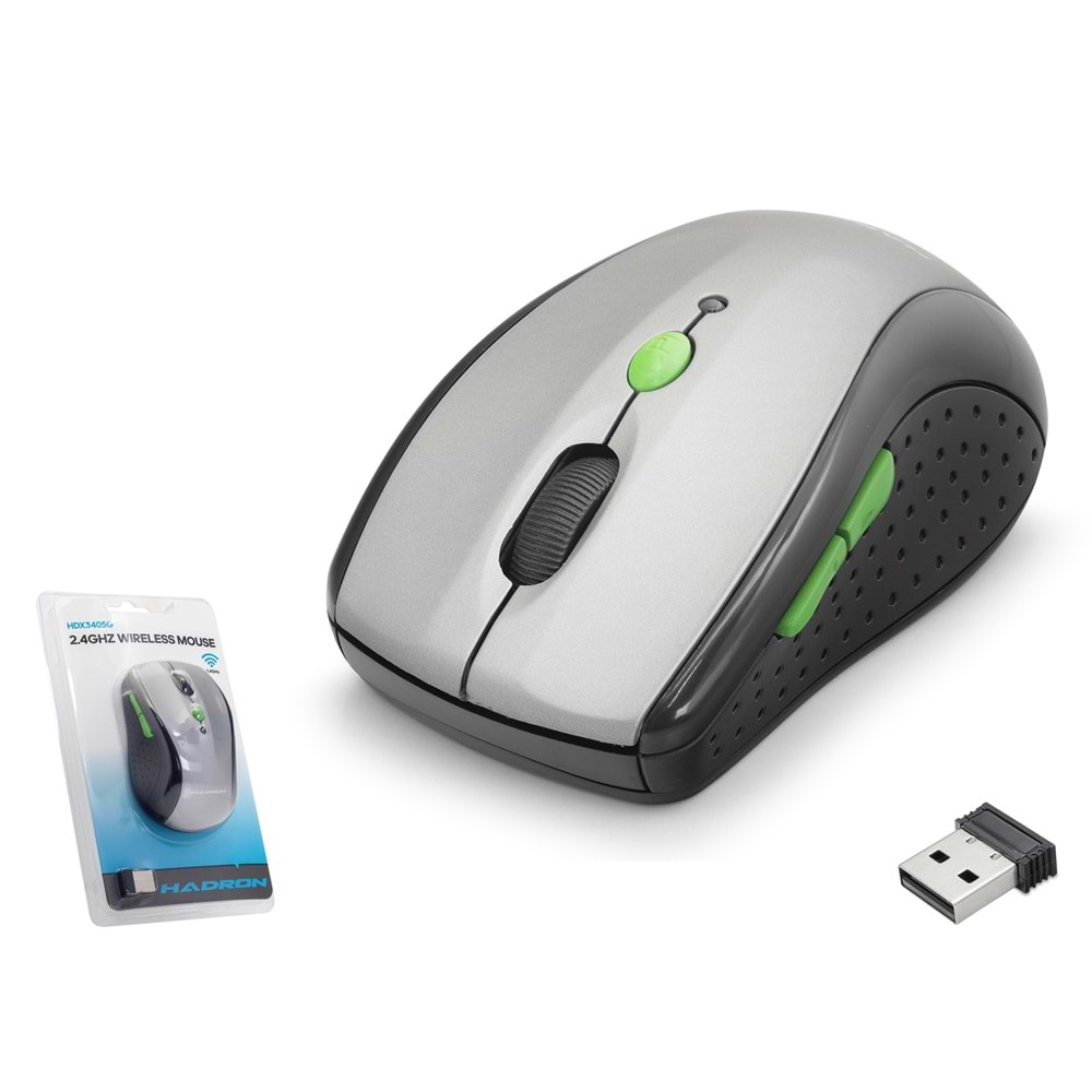HADRON HDX3405G Kablosuz Mouse 800/1600 DPI - Gri Siyah