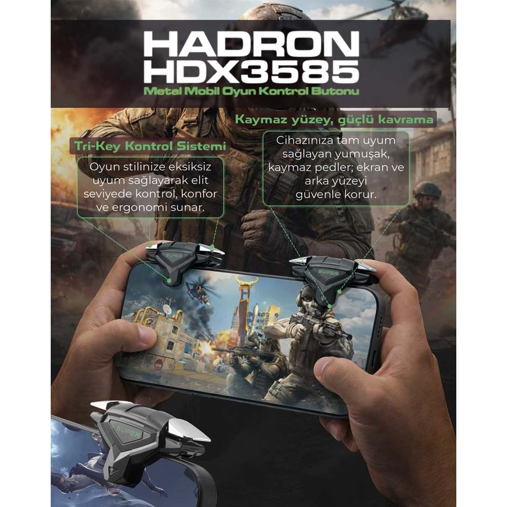 HADRON HDX3585 Mobil Oyun Kontrol Aparatı 2 Metal Butonlu Siyah