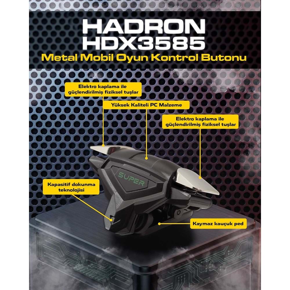 HADRON HDX3585 Mobil Oyun Kontrol Aparatı 2 Metal Butonlu Siyah