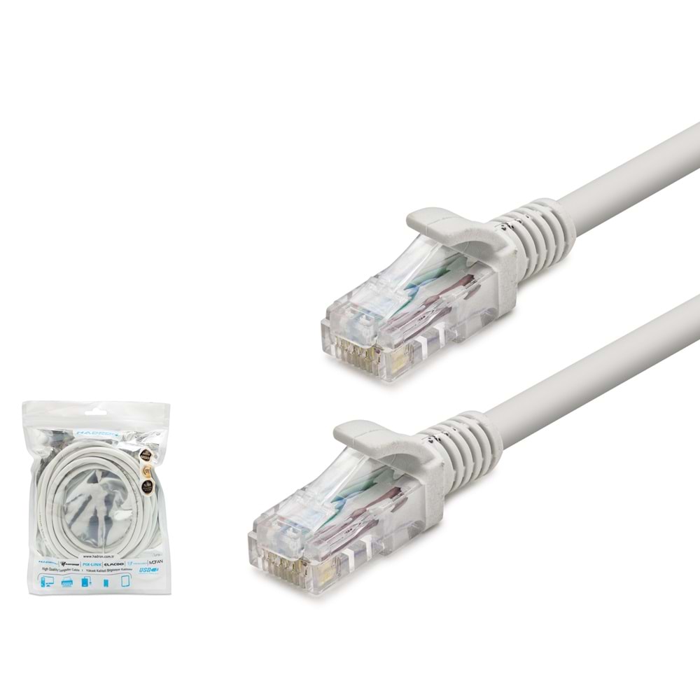 HADRON HDX5042 Cat6 Ethernet Patch Kablosu 1 Gbps 250 MHz 2 m - Gri