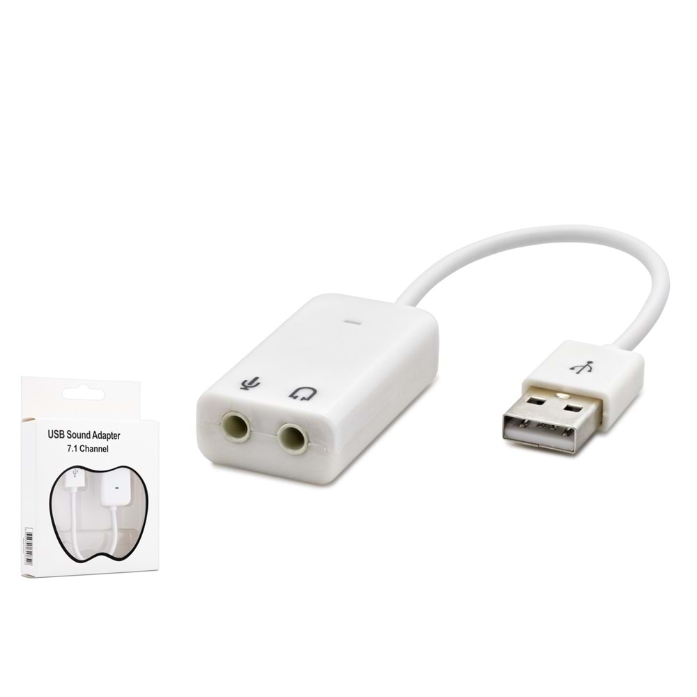 HADRON HDX5263 USB Harici Ses Kartı 7.1 - Beyaz