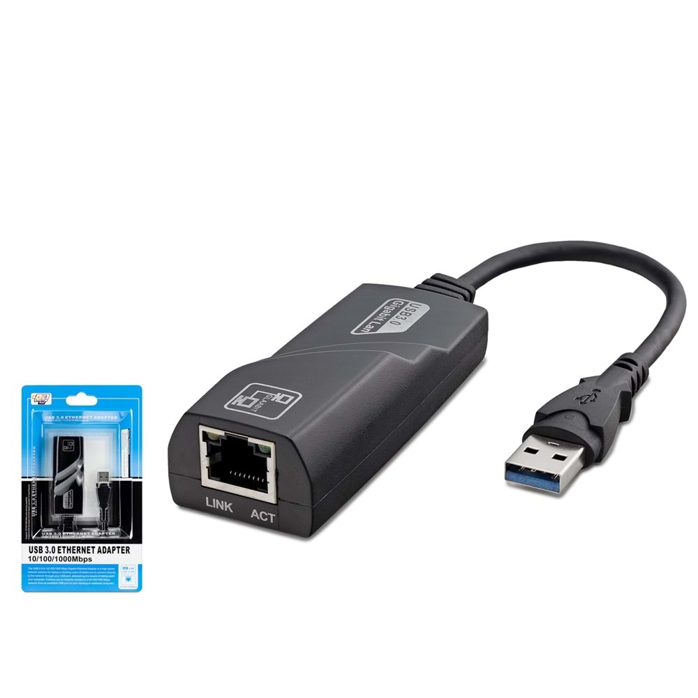 HADRON HDX5265 USB 3.0 Ethernet Adaptör Gigabit - Siyah