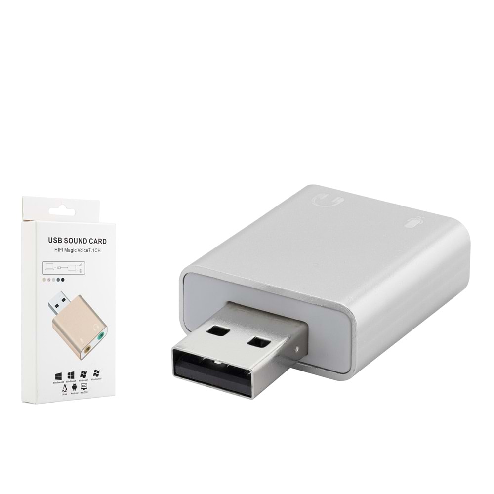 HADRON HDX5272 USB Harici Ses Kartı 7.1 - Gümüş