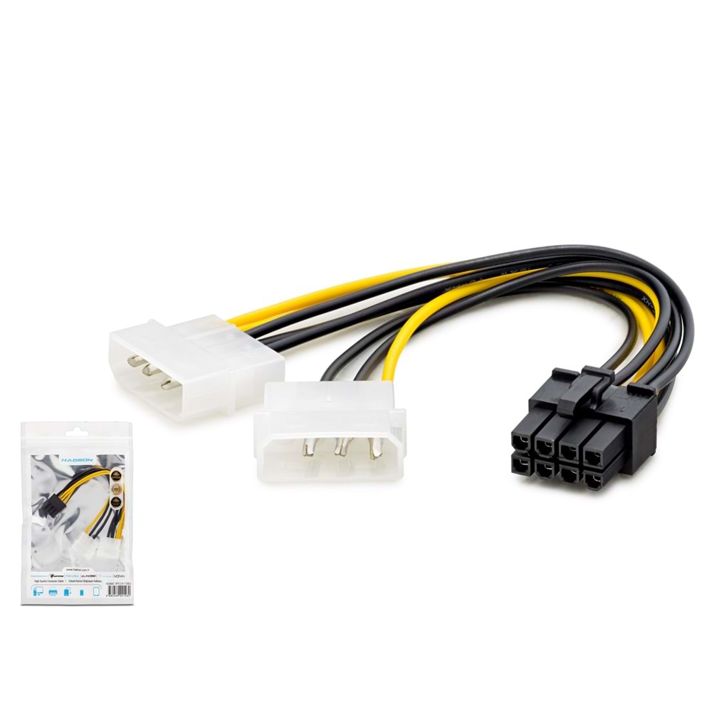 HADRON HDX5504 SATA to 8 Pin Ekran Kartı Power Kablosu - Siyah