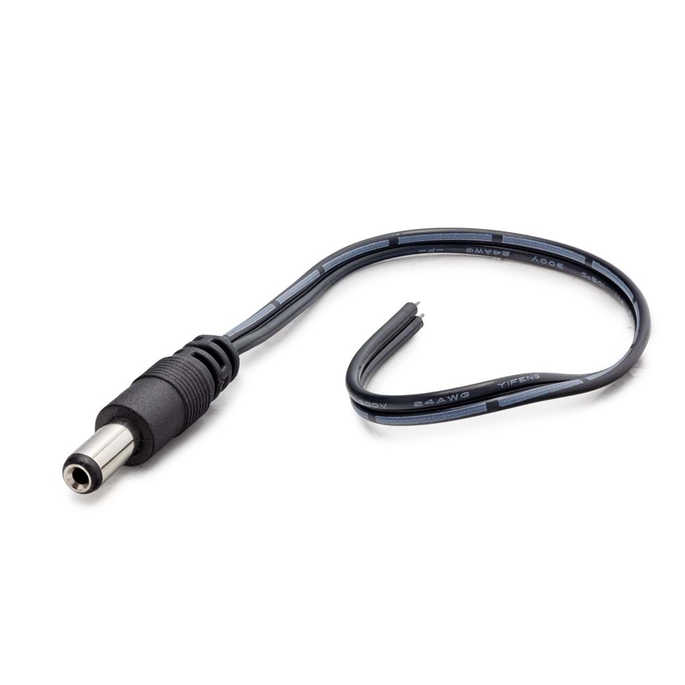 HADRON HDX5506 DC Power Jack Kablo 5.5 x 2.0 mm 26 cm - Siyah