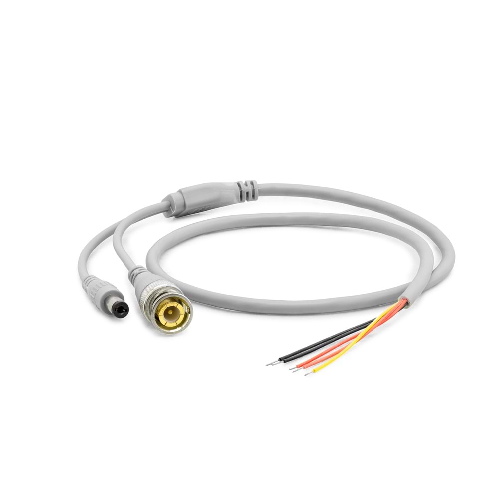 HADRON HDX5530 DC Power Jack Kablo 5.5 x 2.5 mm ve BNC 60 cm - Beyaz