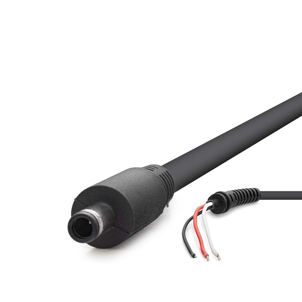 HADRON HDX5547 Laptop DC Jack Kablosu 4.5x3.0 mm 3 İletkenli 1.2 m - Siyah